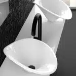Glass Design Flower Pert Basin White