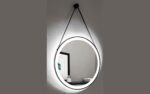 Gio Loft 70cm Round LED Mirror Black With Strap - Image 3