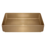 Meir Metal Basin Rectangular Brush Gold