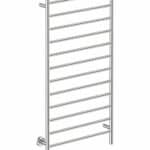 Bathroom Butler NATURAL 12 Bar 650mm Straight Heated Towel Rail with PTSelect Switch