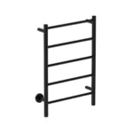 Bathroom Butler NATURAL 5 Bar 500mm Straight Heated Towel Rail Matt Black with PTSelect Switch