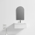 Mosaico Vero Arc Medium Mirror Brushed Matt Black 1020x400x30mm