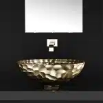 Glass Design Orma 44 Crystal Basin Matt Gold