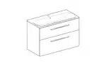 Geberit Selnova 1000 Basin & Vanity 2 Drawers Lava - Image 3